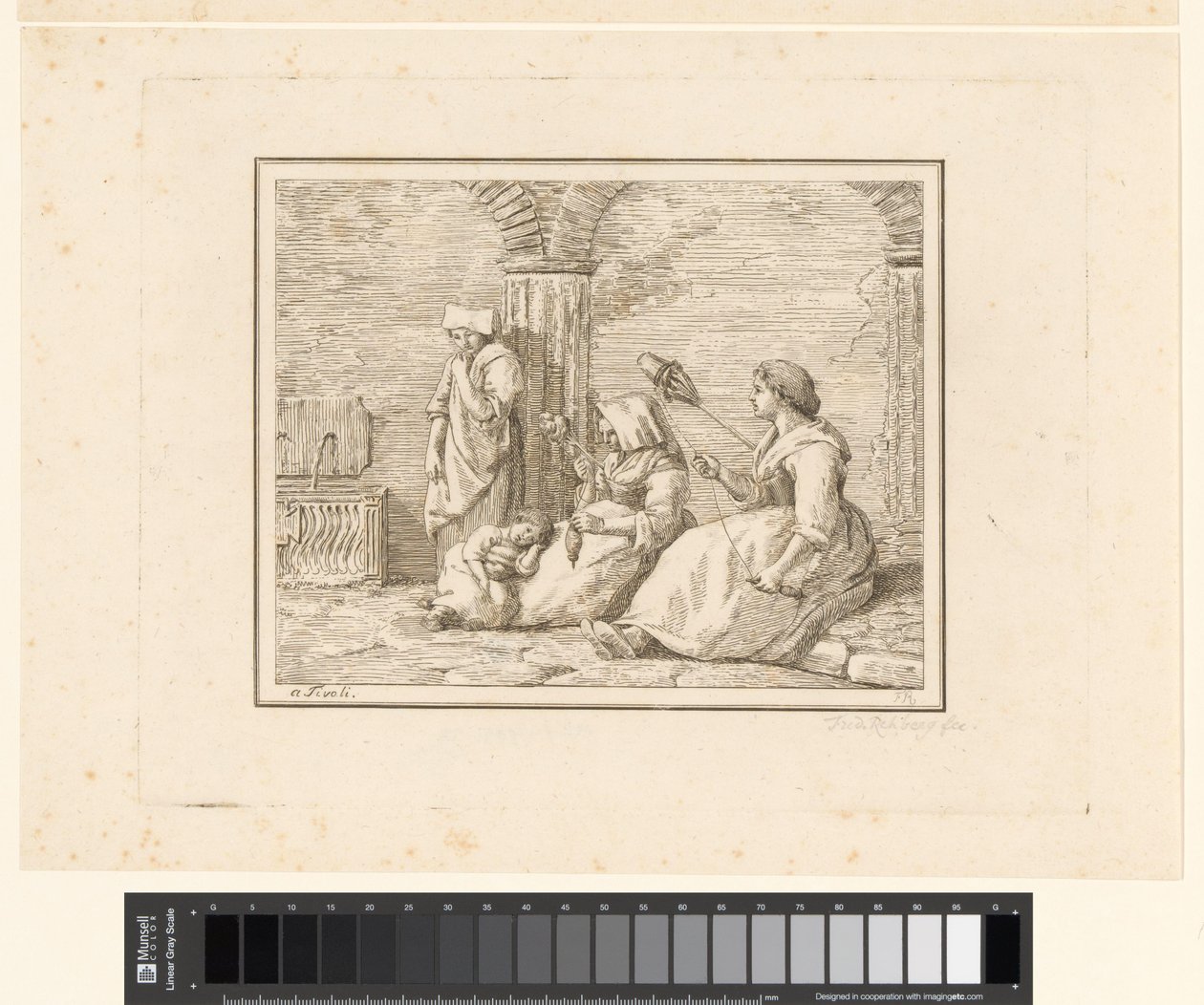 Donne che filano (Scene di vita quotidiana in Italia) (Figure prese dal vero) da Friedrich Rehberg