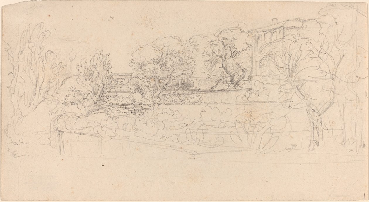 Un giardino terrazzato presso una villa da Friedrich Salathé
