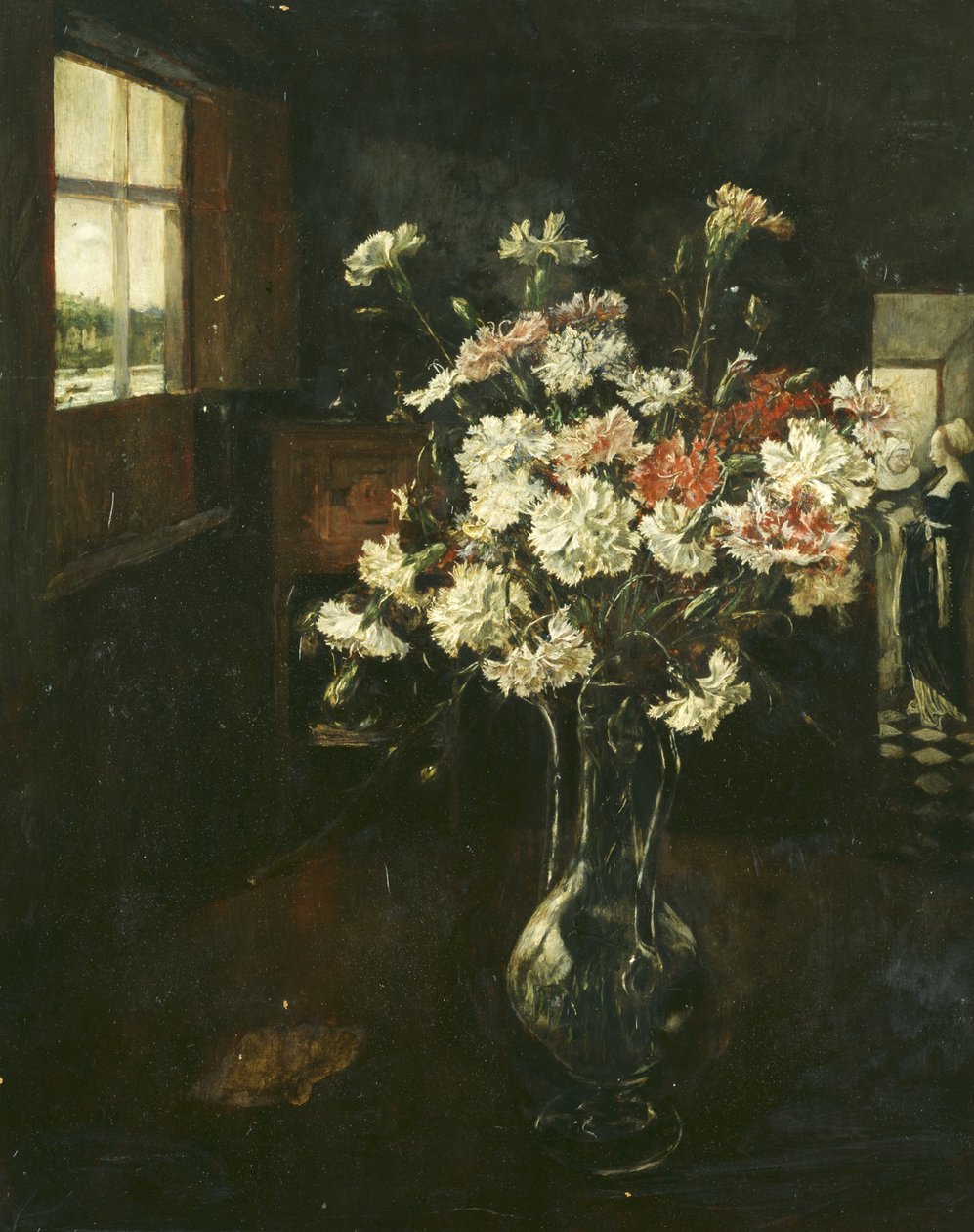 Interno con mazzo di garofani da Friedrich Stahl
