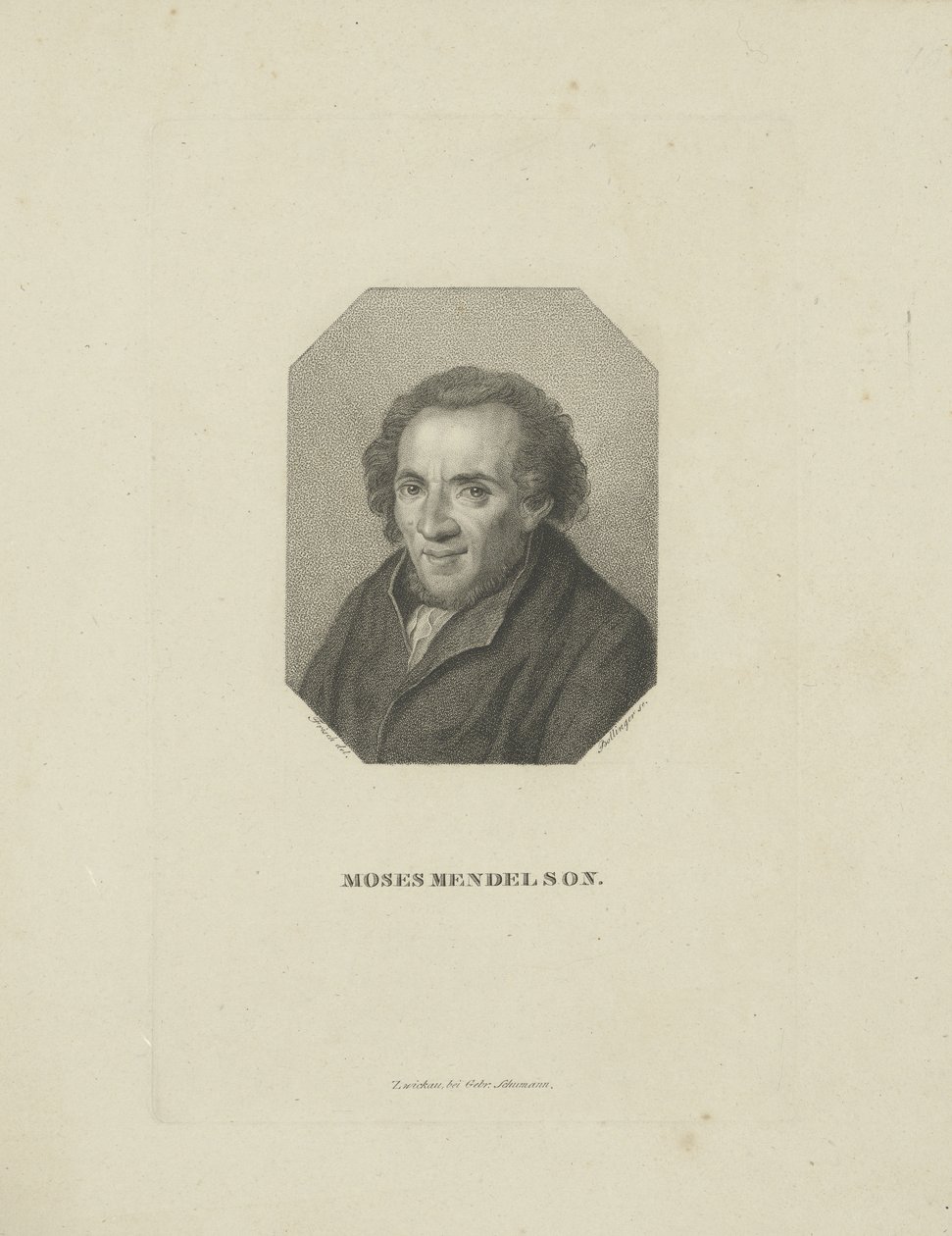 Ritratto di Moses Mendelssohn 1729-1786, 1818 da Friedrich Wilhelm Bollinger