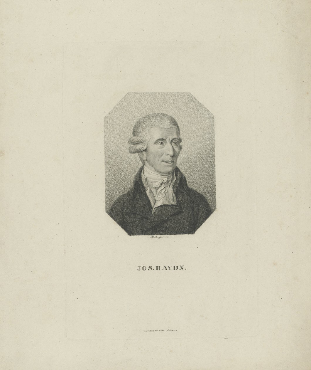 Ritratto del compositore Joseph Haydn da Friedrich Wilhelm Bollinger