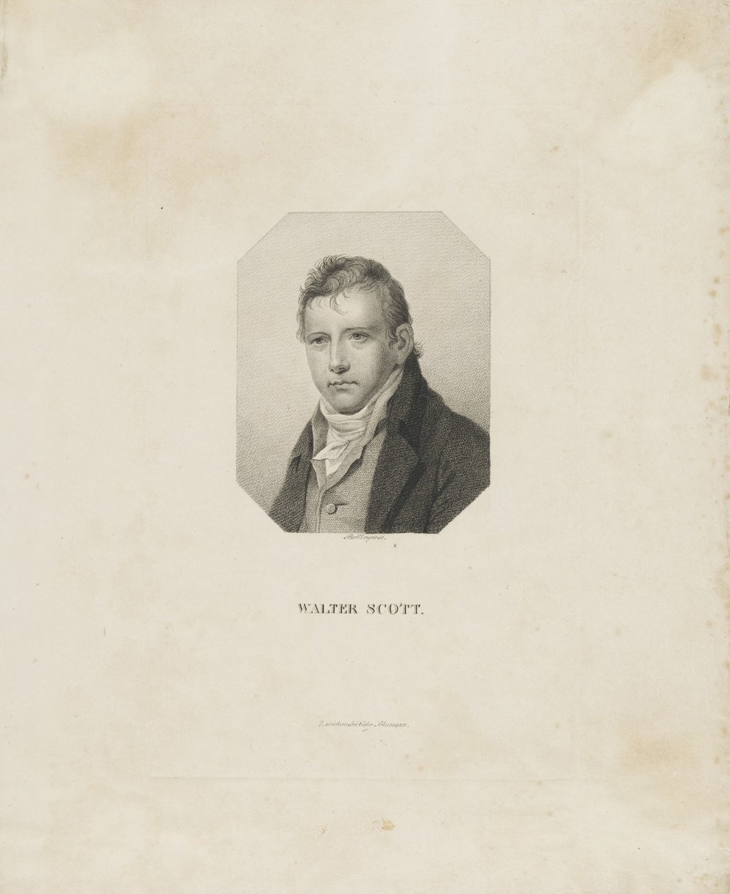 Ritratto del romanziere storico e poeta Sir Walter Scott 1771-1832, ca 1825 da Friedrich Wilhelm Bollinger