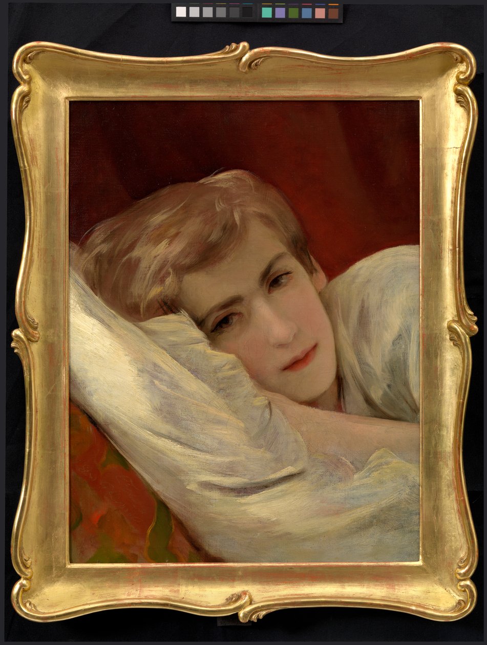 Friedrich (Fritz) Amerling sul letto di malattia (figlio dell