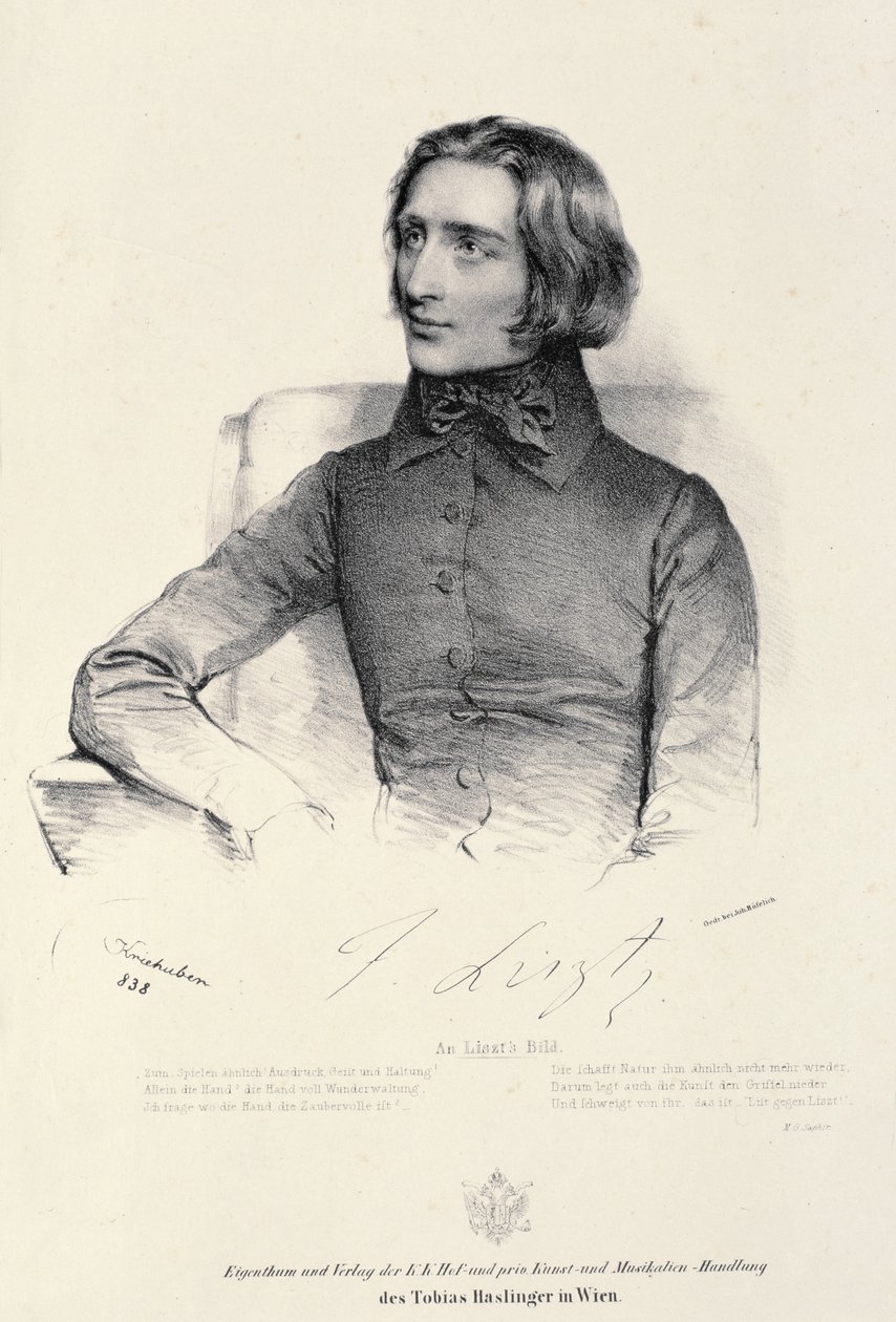 Ritratto di Franz Liszt (1811-86) da Fritz Kriehuber