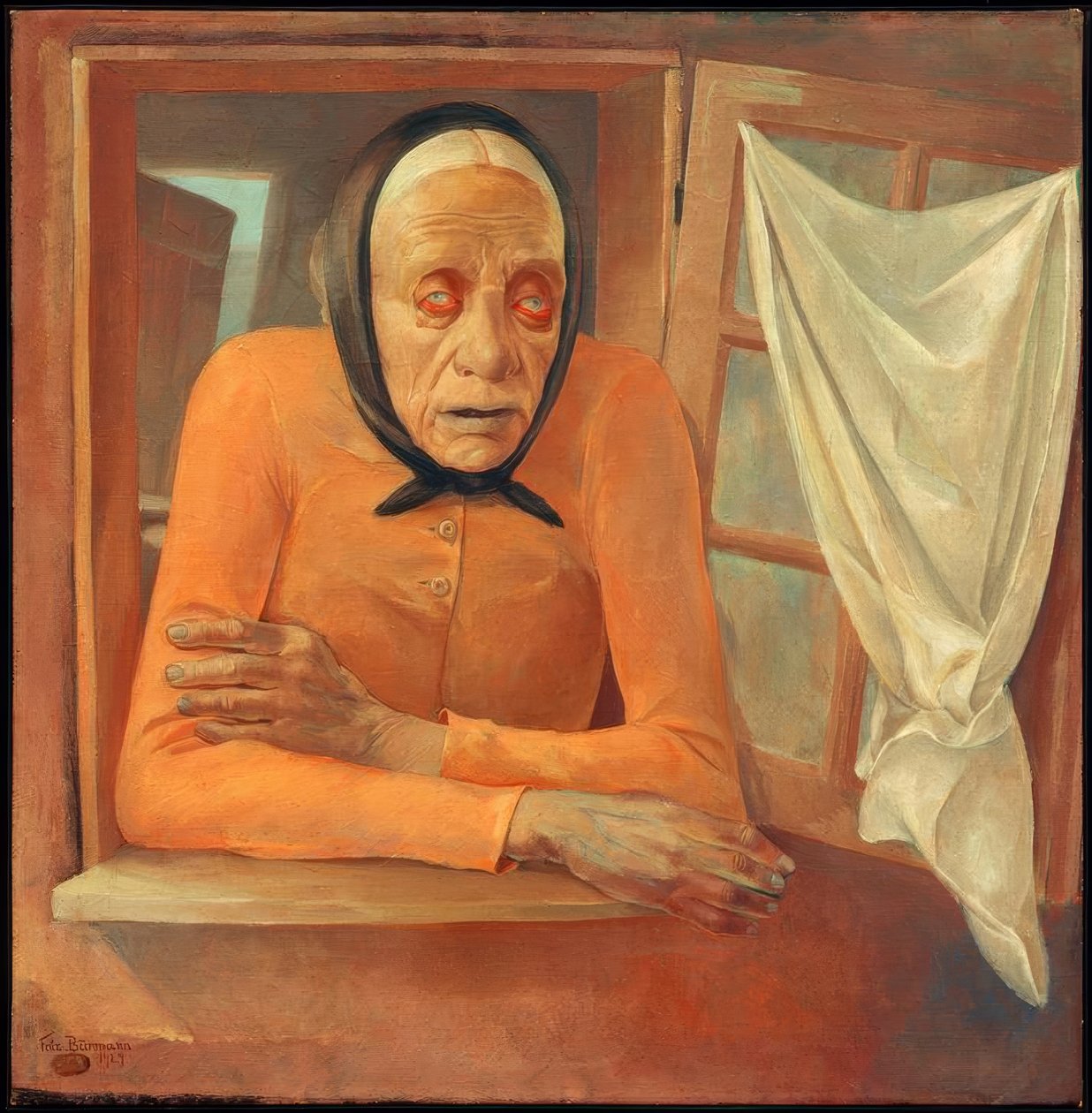 Vecchia donna alla finestra da Fritz Burmann