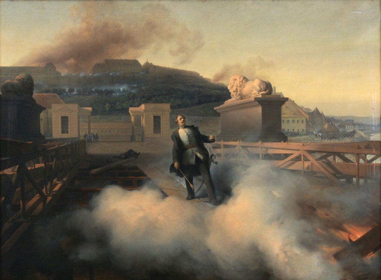 Colonnello Alnock sul Ponte delle Catene di Budapest da Fritz L