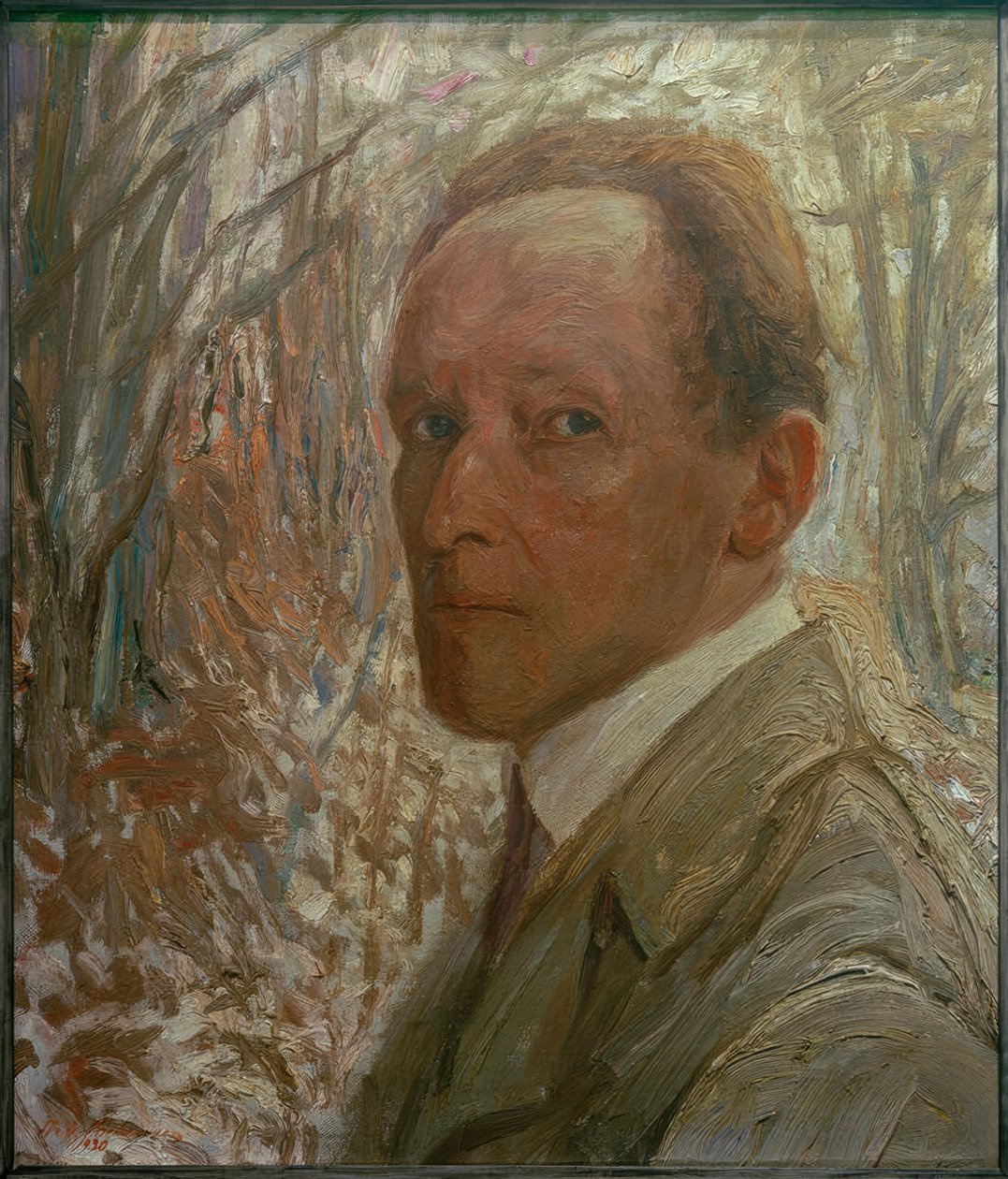 Autoritratto davanti agli alberi da Fritz Mackensen