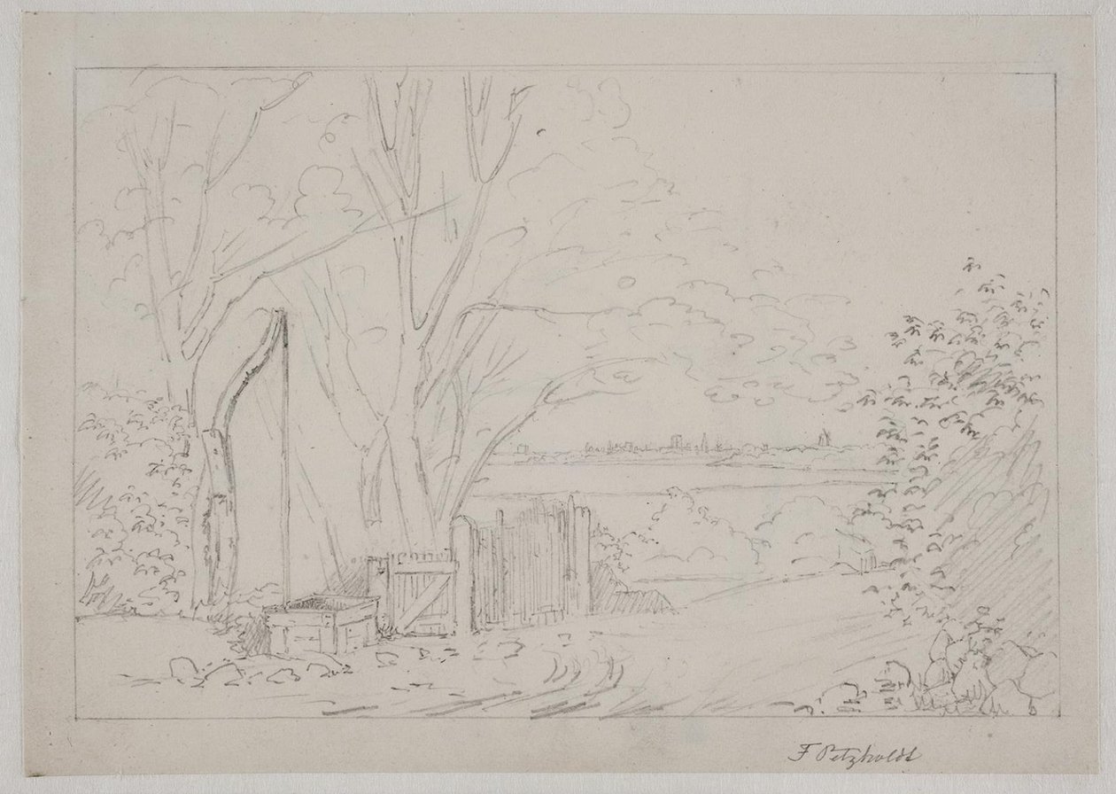 Paesaggio con pozzo a bilanciere in primo piano da Fritz Petzholdt