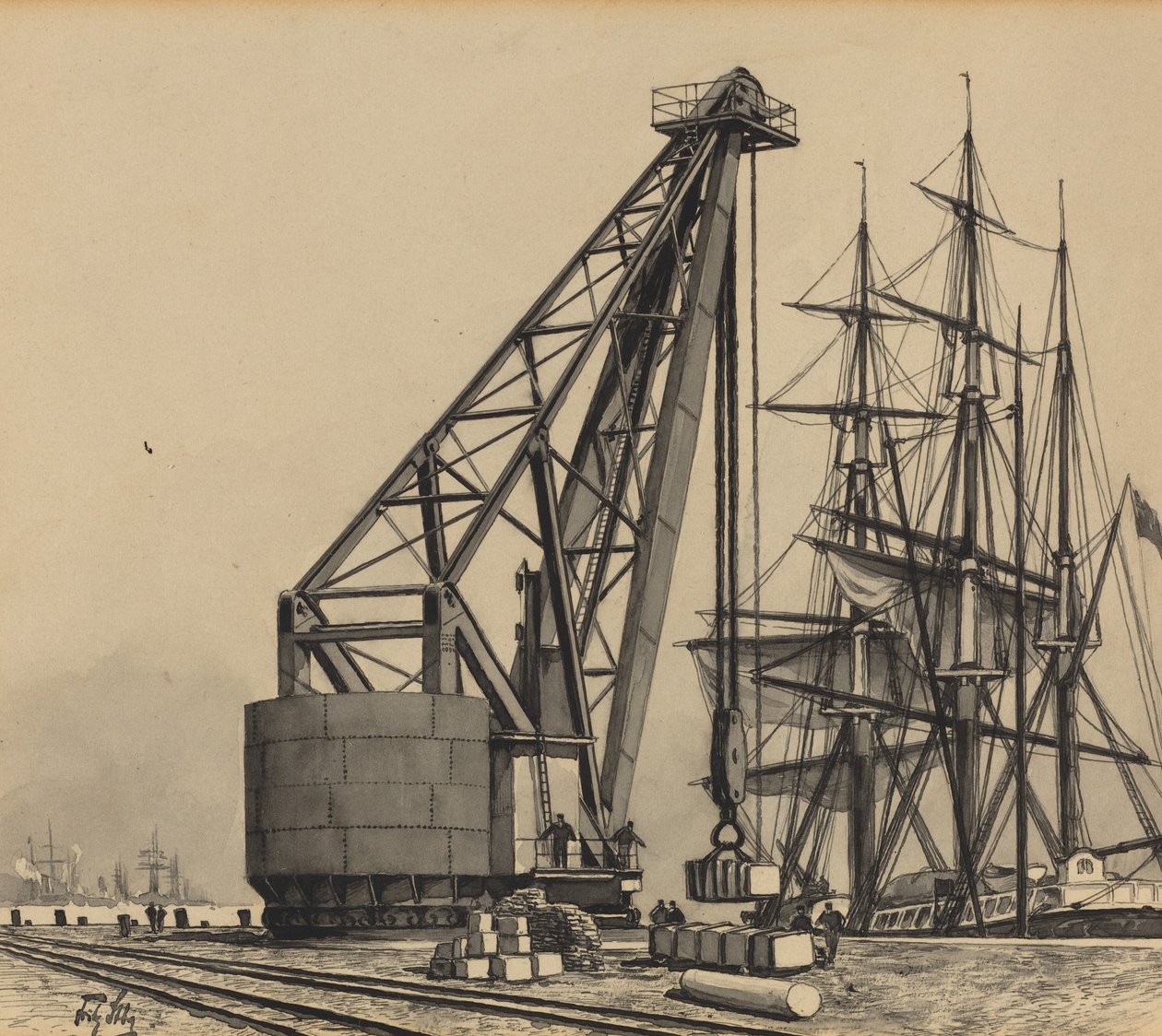 Krahn im Freihafen da Fritz Stoltenberg