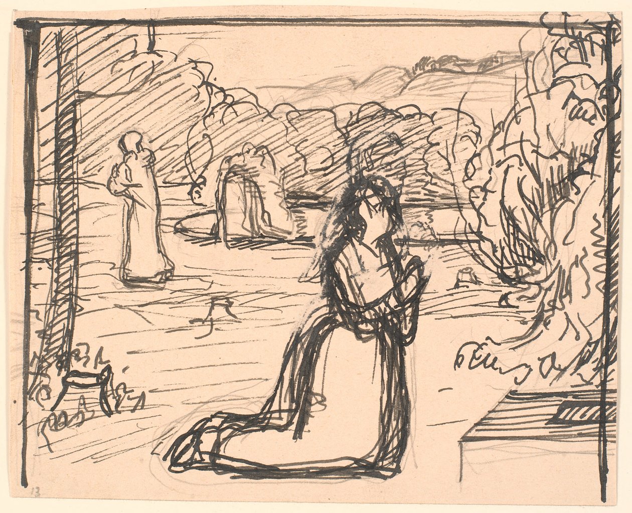 Allora la madre si torse le mani, cadde in ginocchio... da Fritz Syberg