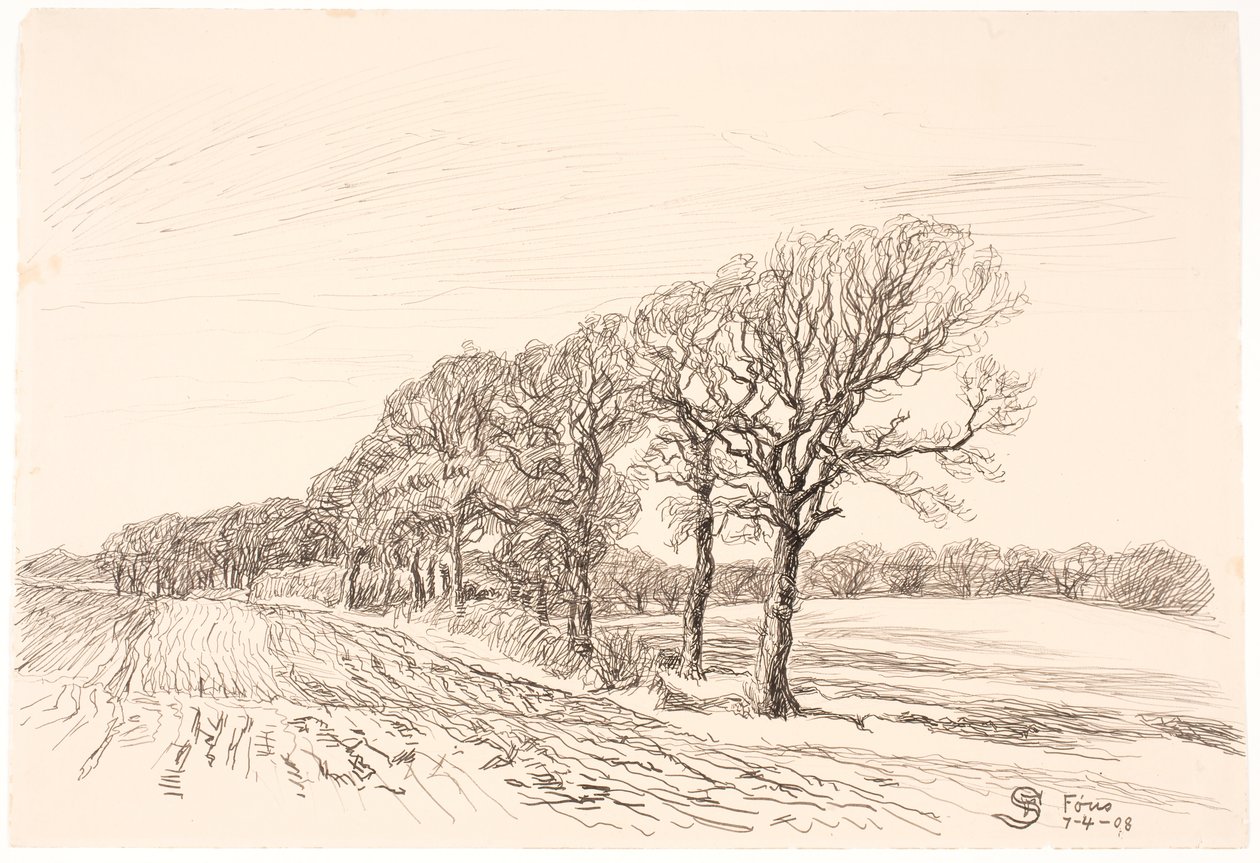 Paesaggio con querce. Føns da Fritz Syberg