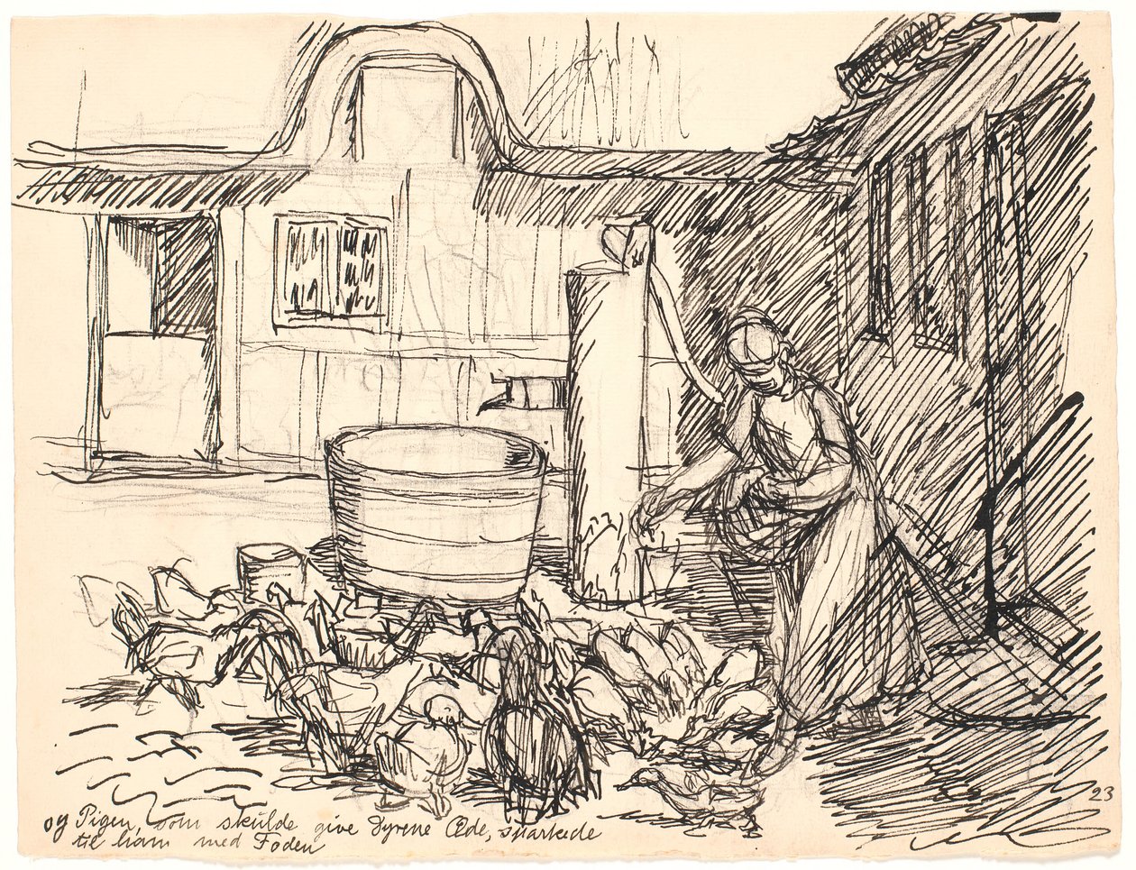 E la ragazza che doveva dare da mangiare agli animali... da Fritz Syberg