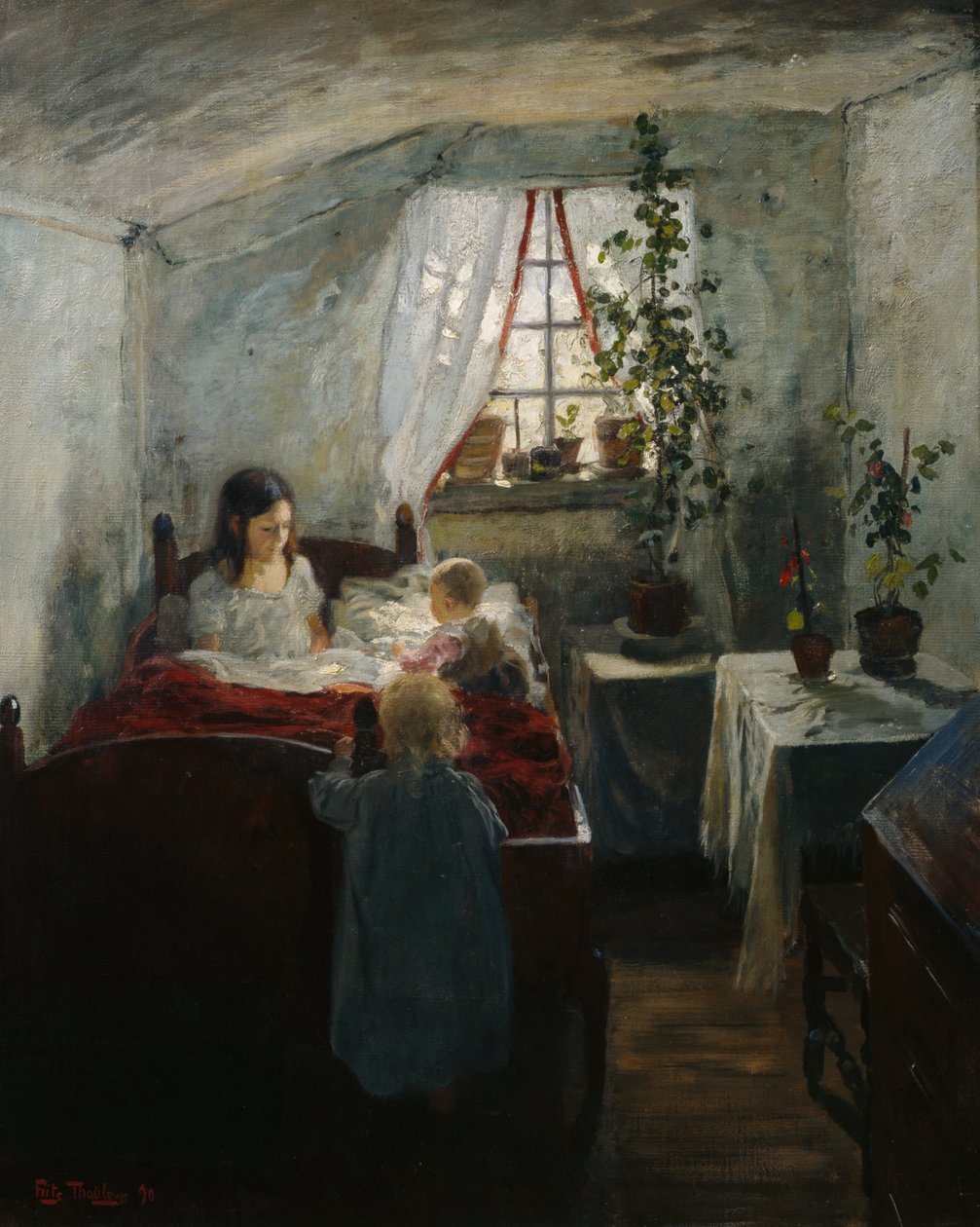 Interno con bambini da Fritz Thaulow