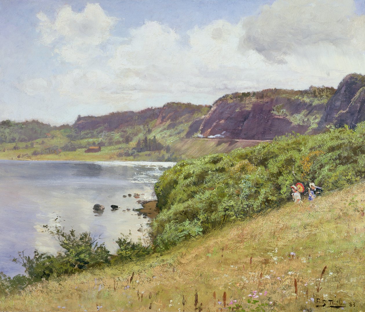 Due signore che camminano nella campagna norvegese, 1883 da Frits Thaulow