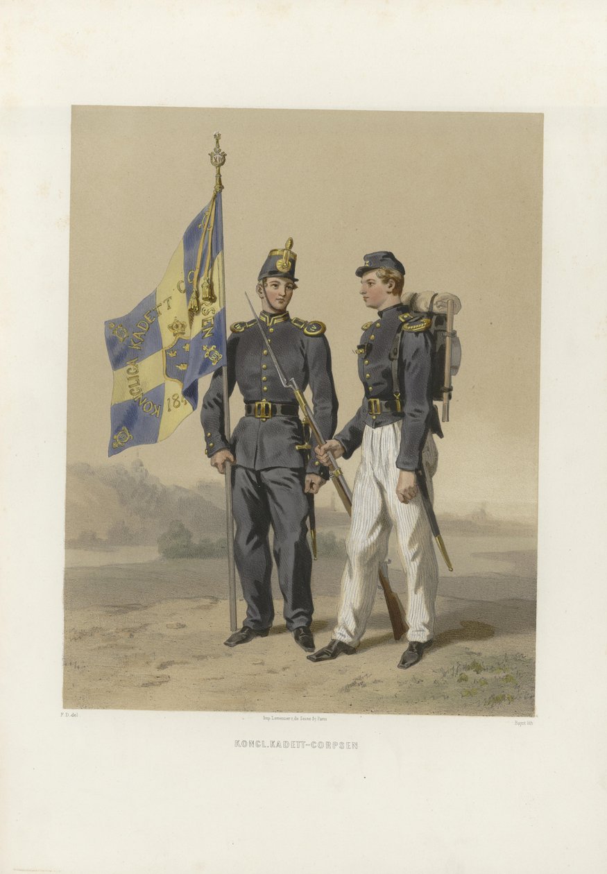 Illustrazione tratta dal libro Gli eserciti svedesi e norvegesi, e le loro flotte nelle attuali uniformi di Dardel, Fritz von e pubblicato da Bonnier (se, 1863) da Fritz von Dardel
