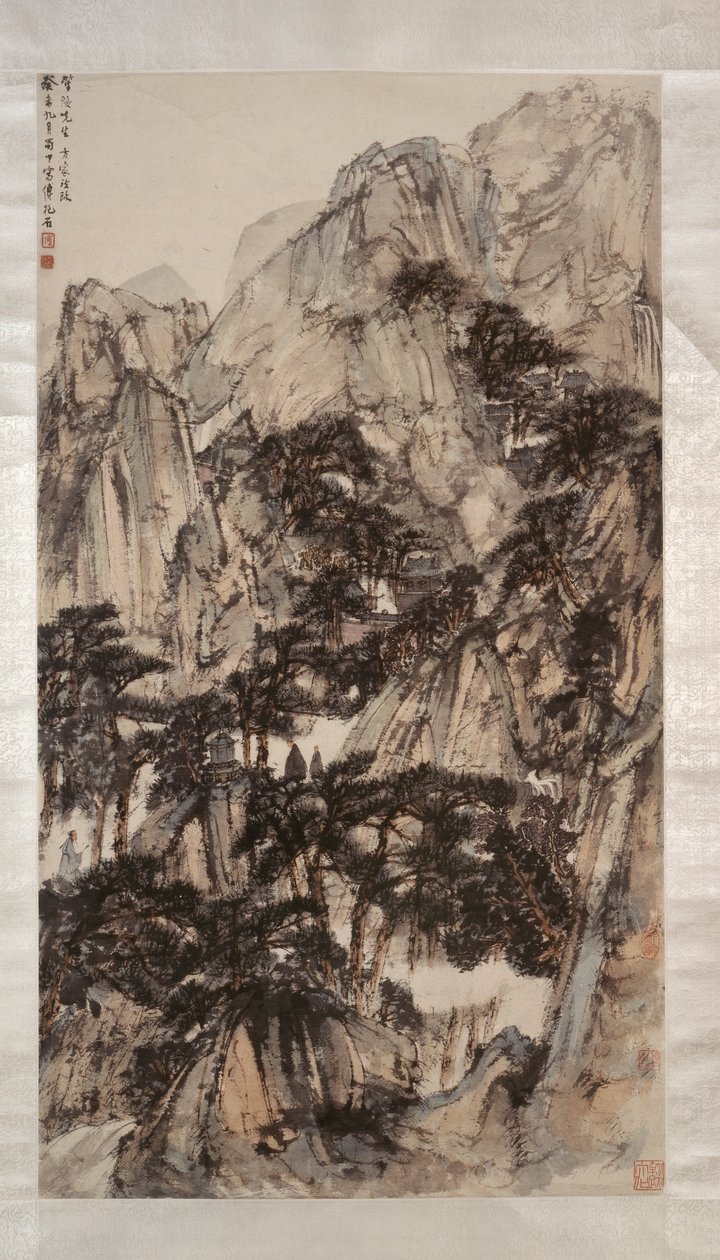 Paesaggio con montagne e alberi, settembre - ottobre 1943 da Fu Baoshi