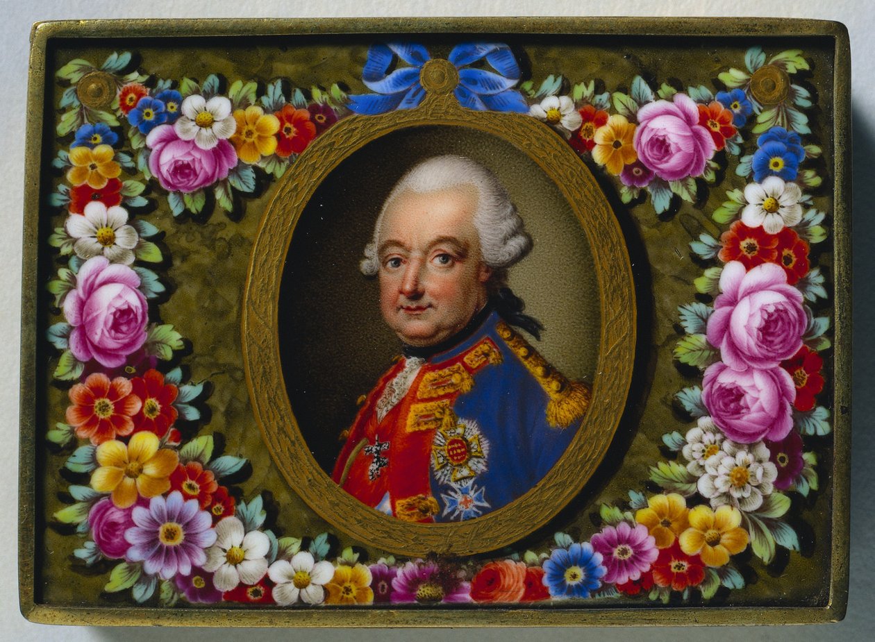 Tabacchiera con ritratto di Carlo I, duca di Brunswick da Fürstenberg Porcelain Factory
