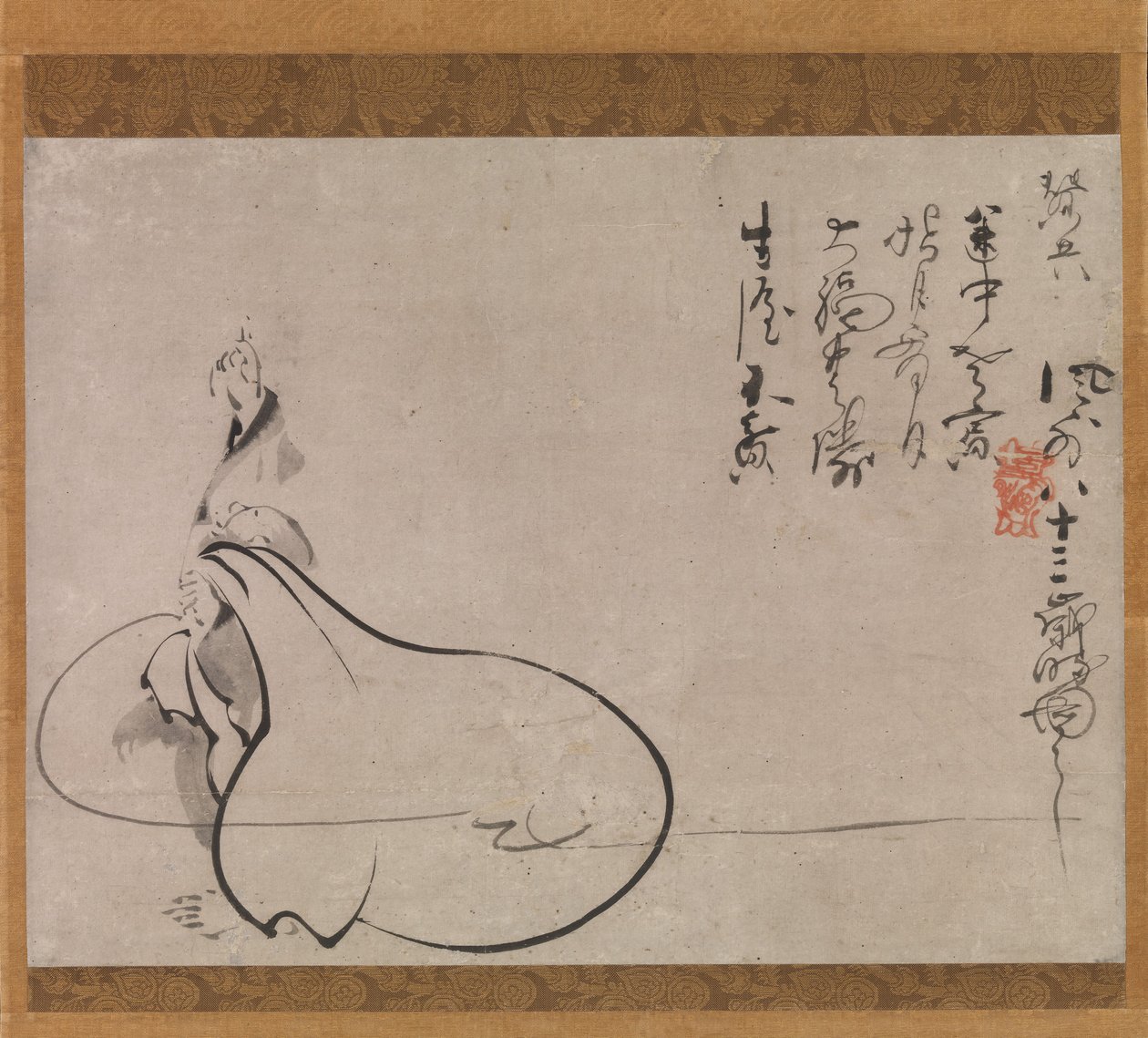 Hotei che Indica la Luna, 1650 da Fugai Ekun
