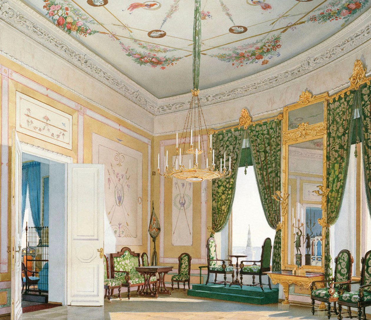 Angolo del salotto del Palazzo di Nicola nel Cremlino di Mosca da Fyodor Andreyevich Klages