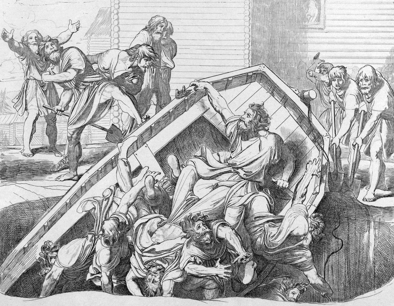 La vendetta di Olga sui Drevljani, prima del 1839 da Fyodor Antonovich Bruni