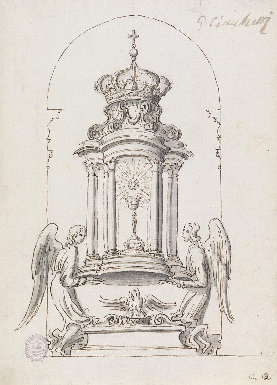 Progetto per una porta del tabernacolo da eseguire in bronzo da G B C