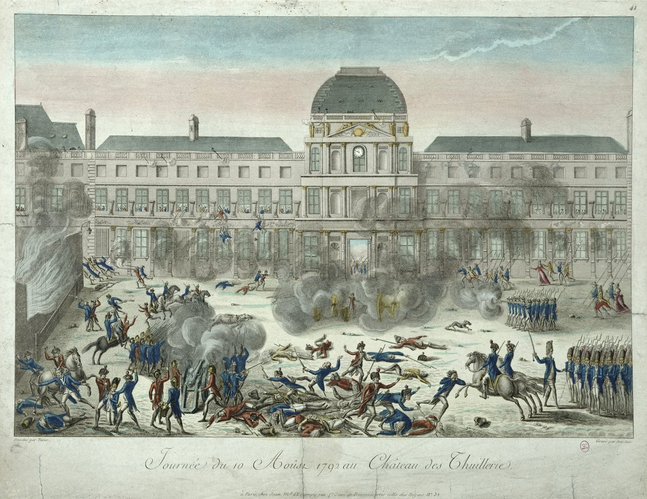 Chateau des Tuileries, 10 agosto 1792, inciso da Jourdan da G. Texier