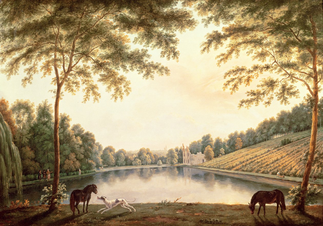 Vista del lago e delle rovine dell