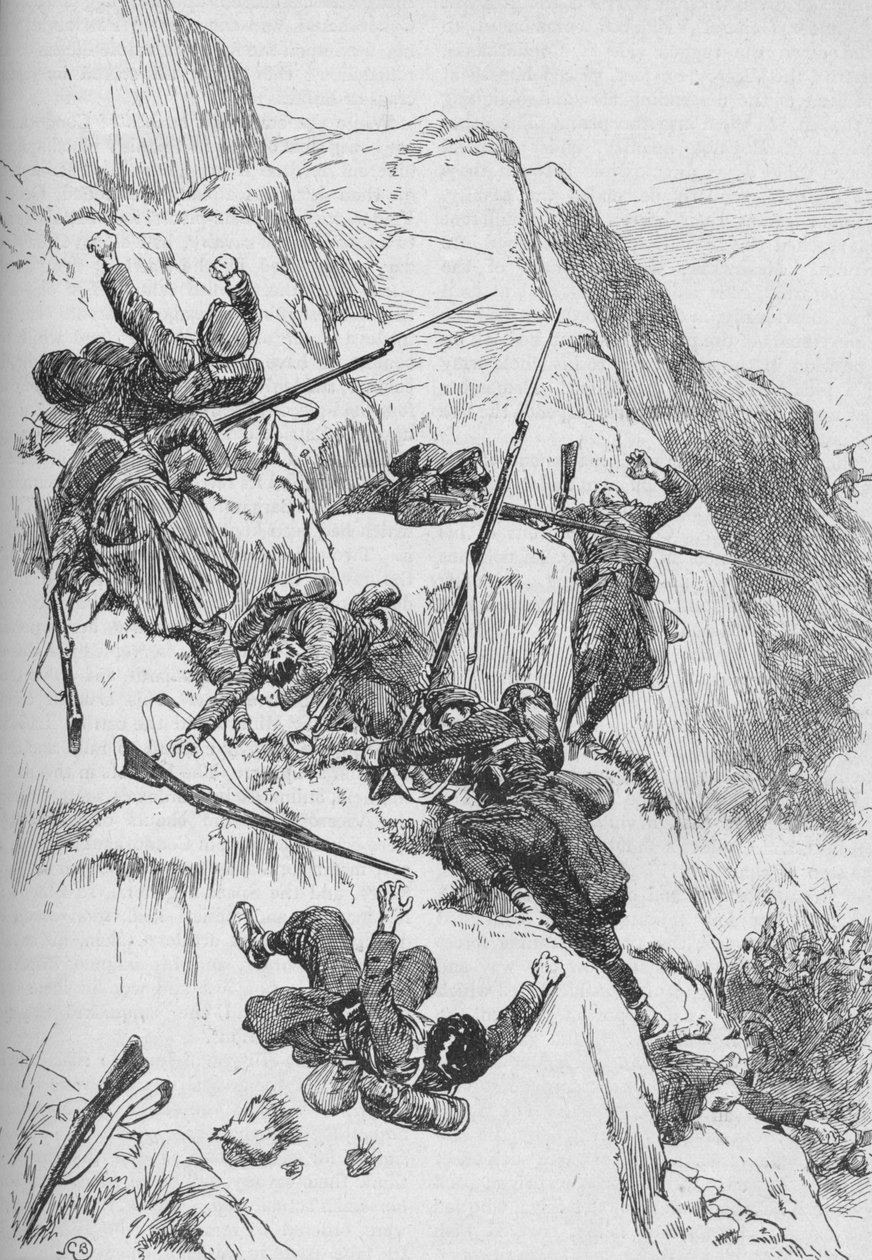 Gli Spagnoli Sconfitti si Arrampicarono sui Fianchi Scoscesi, 1902 da GB