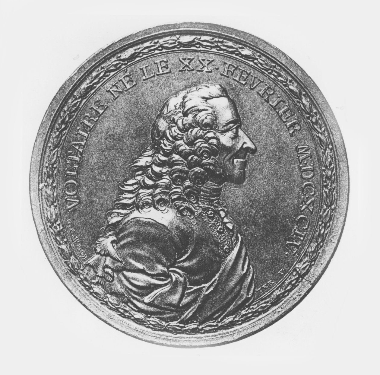 Medaglione di Voltaire da G.C. Wachter
