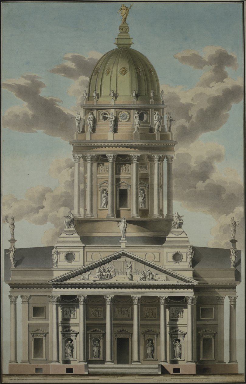 La Cattedrale Tedesca sul Gendarmenmarkt, 1812 da G.F. Kluge