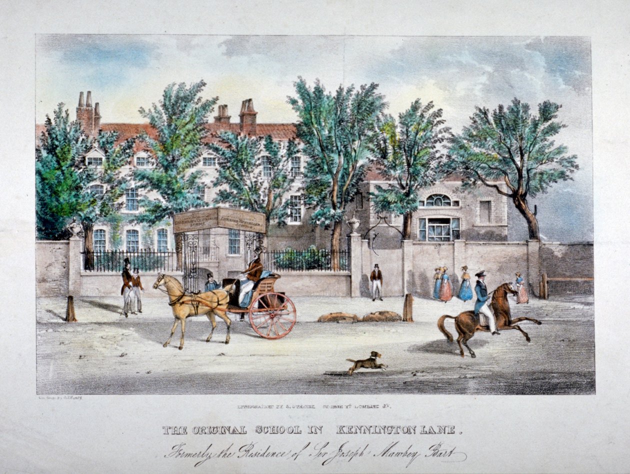 La scuola dei licenziatari, Kennington Lane, Lambeth, Londra, c1841 da GF Bragg