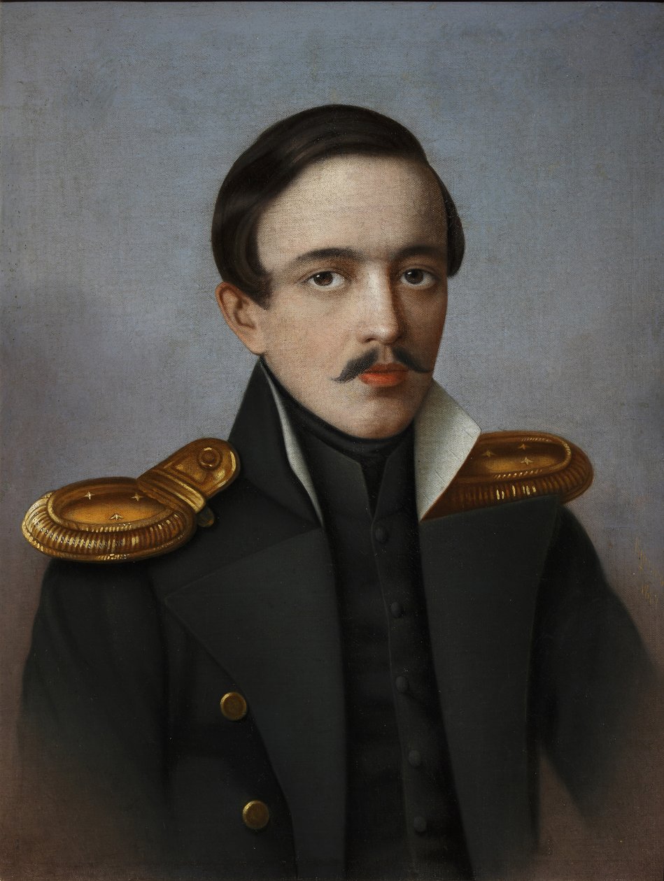 Ritratto del poeta Mikhail Lermontov 1814-1841, 1887 da G.F. Krylov
