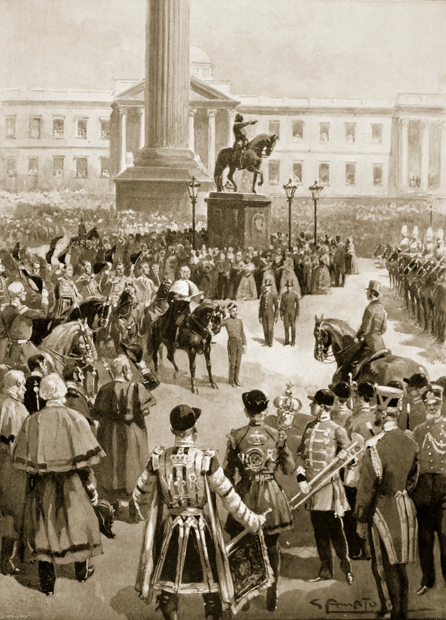 La fine della guerra di Crimea: la proclamazione della pace a Charing Cross, aprile 1856, da 
