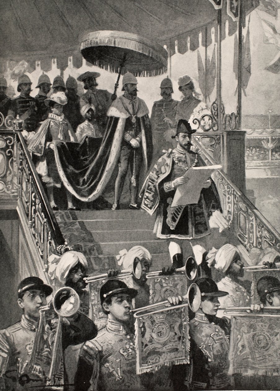 La prima proclamazione del titolo imperiale indiano della Corona britannica a Delhi, Capodanno, 1877, da 