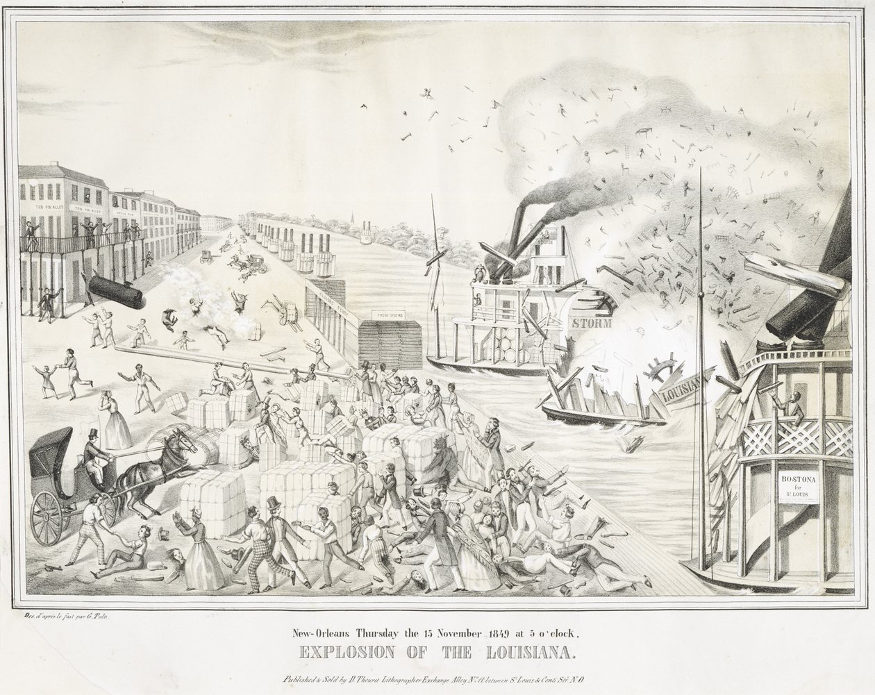 Esplosione della Louisiana, 15 novembre 1849 da G. (after) Tolti