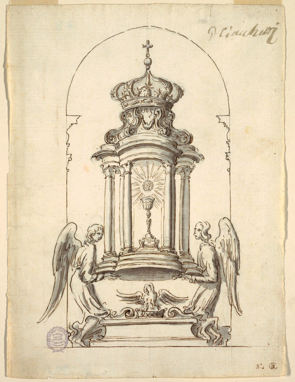 Progetto per una porta del tabernacolo da eseguire in bronzo da G B C