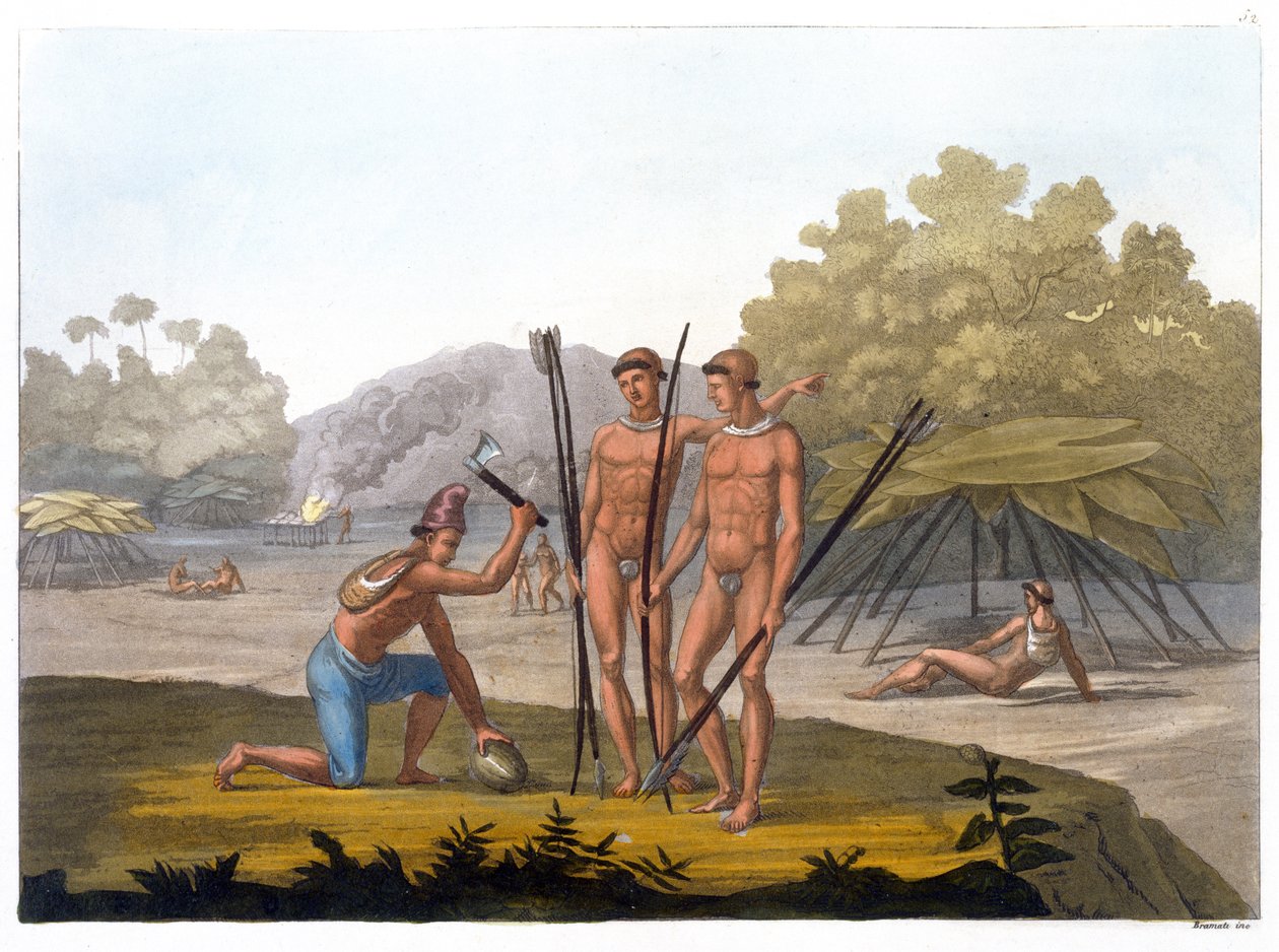 Tribù Patacho (incisione a colori) da G. Bramati