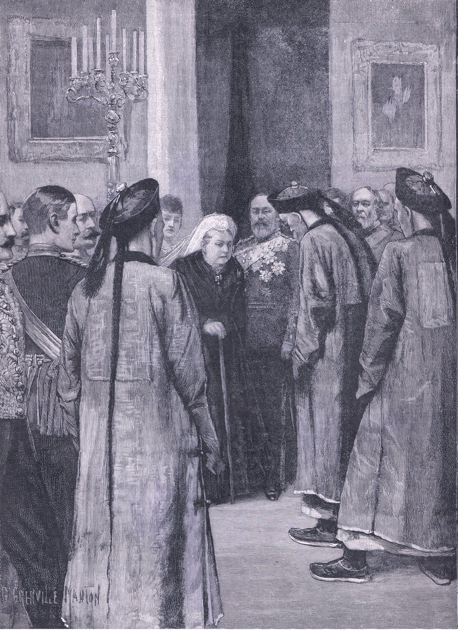 Visita di Li Hung-Chang alla Regina a Osborne, illustrazione da Cassells History of England, 1900 da G. Grenville Manton