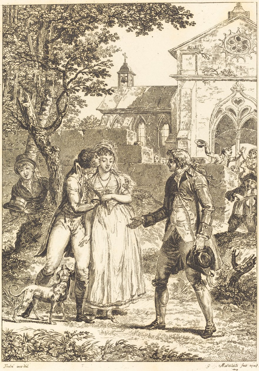 Il bacio restituito: Il bacio prestato da G. Mallesteste after Jacques Louis François Touzé