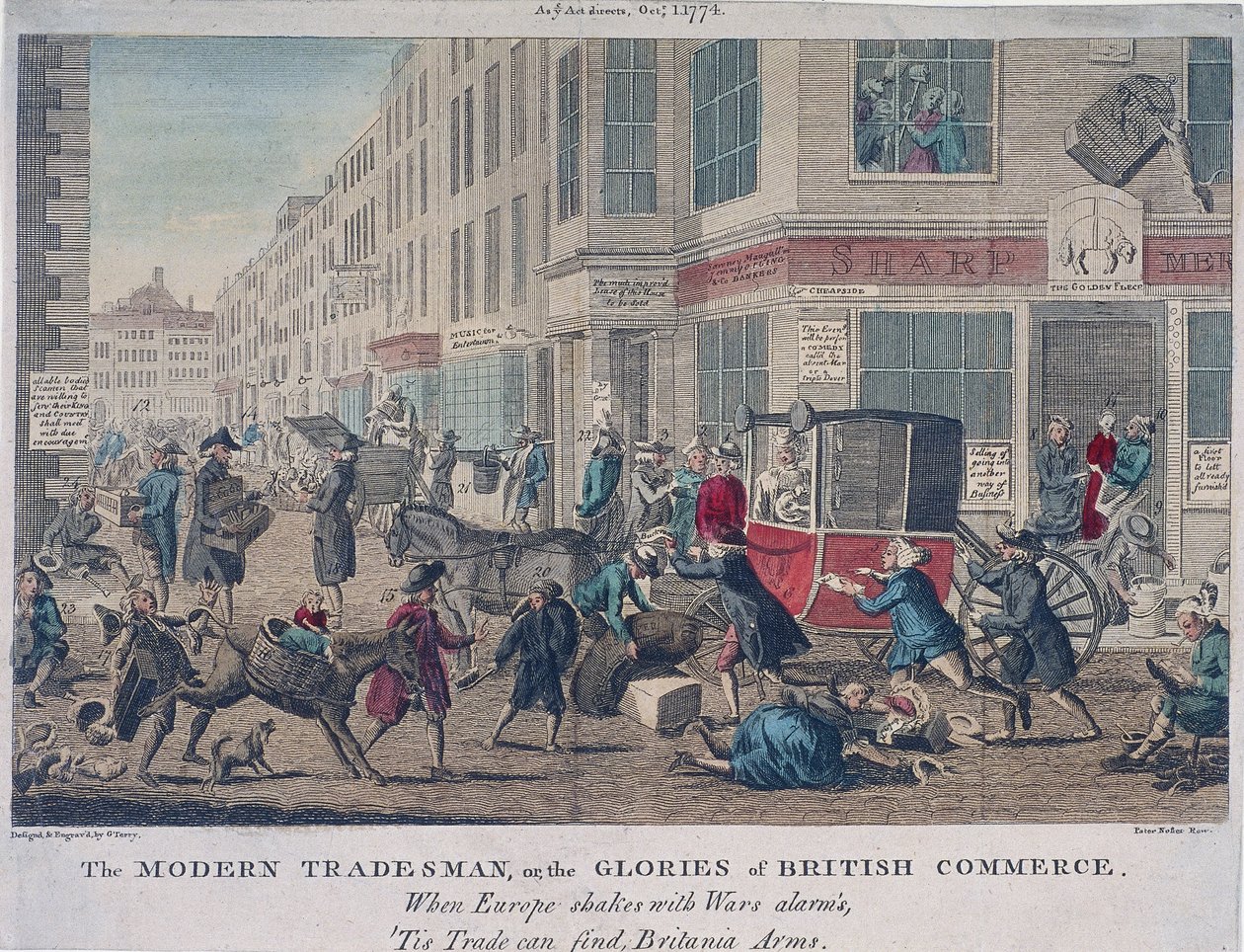 Il moderno commerciante, o le glorie del commercio britannico, 1774 da G Terry