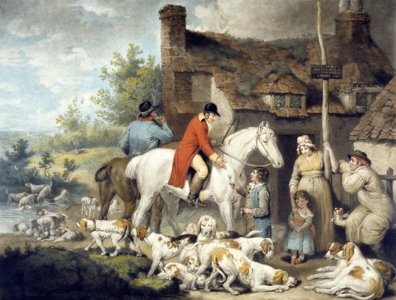 Fuori da una locanda di campagna, inciso da William Ward da G. and Ward J. Morland