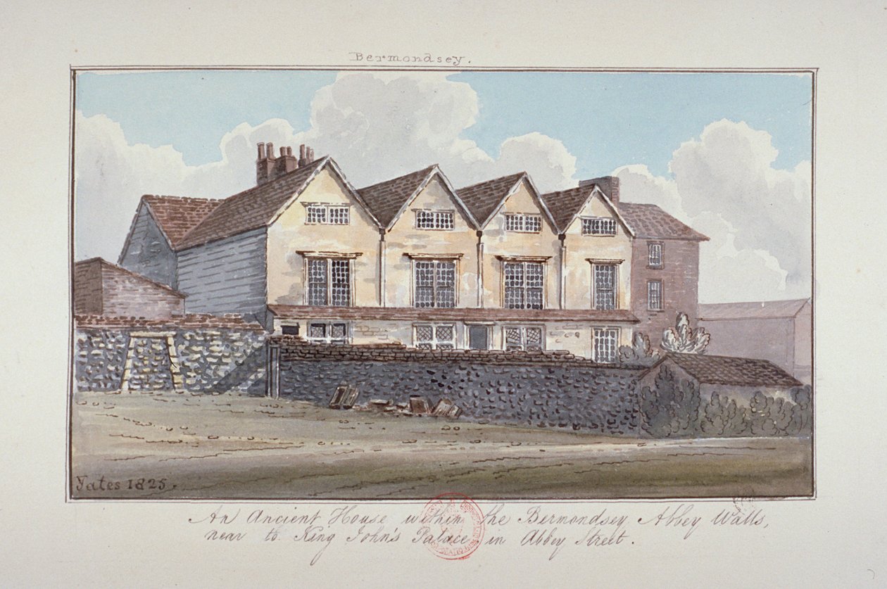 Abbazia di San Salvatore, Bermondsey, Londra, 1825 da G Yates