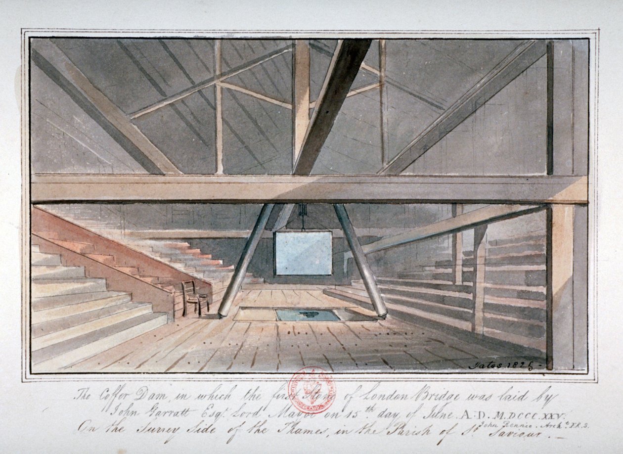 Vista delle Fondamenta del Ponte di Londra, 1825 da G Yates