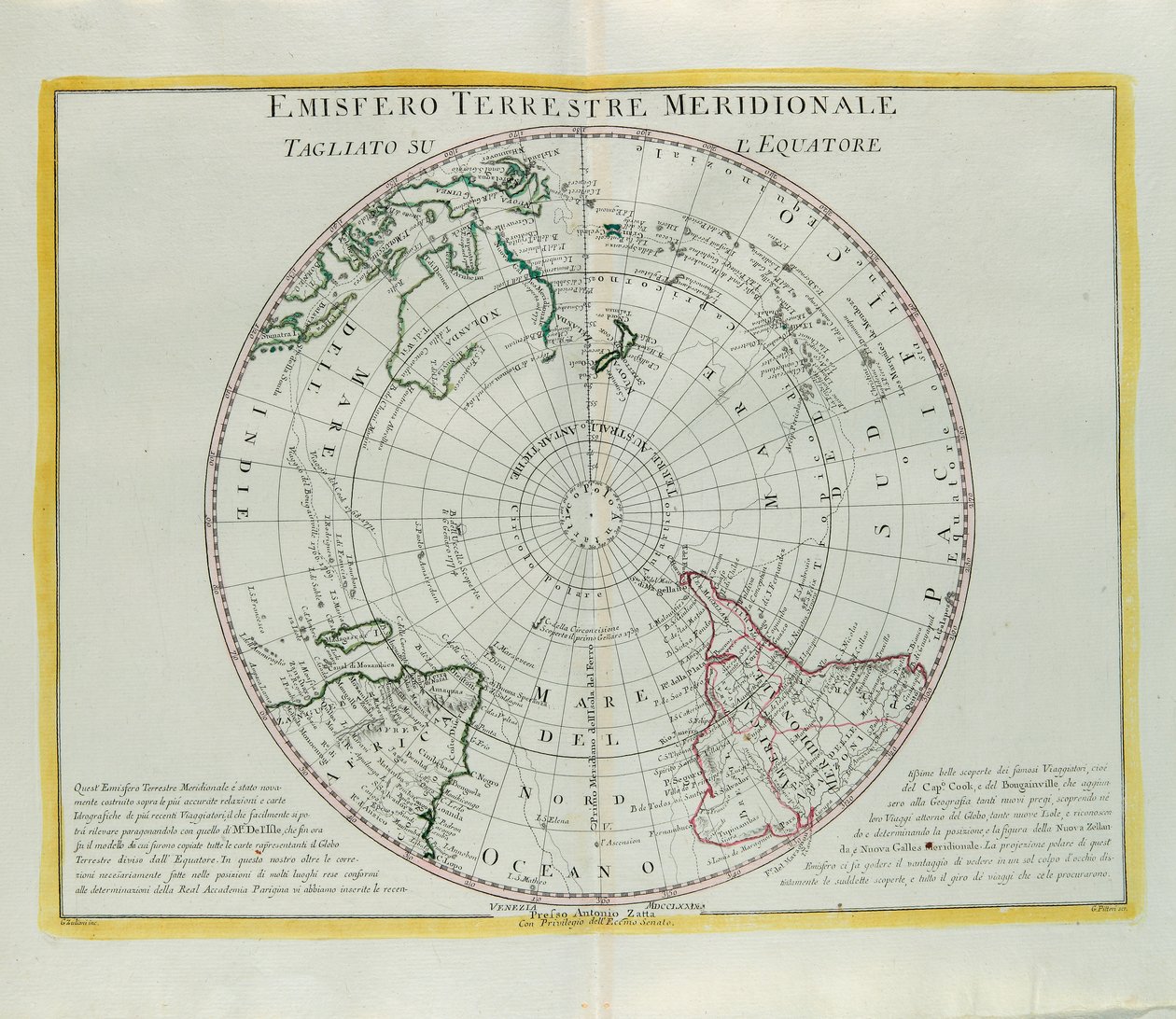 Emisfero meridionale della Terra tagliato all