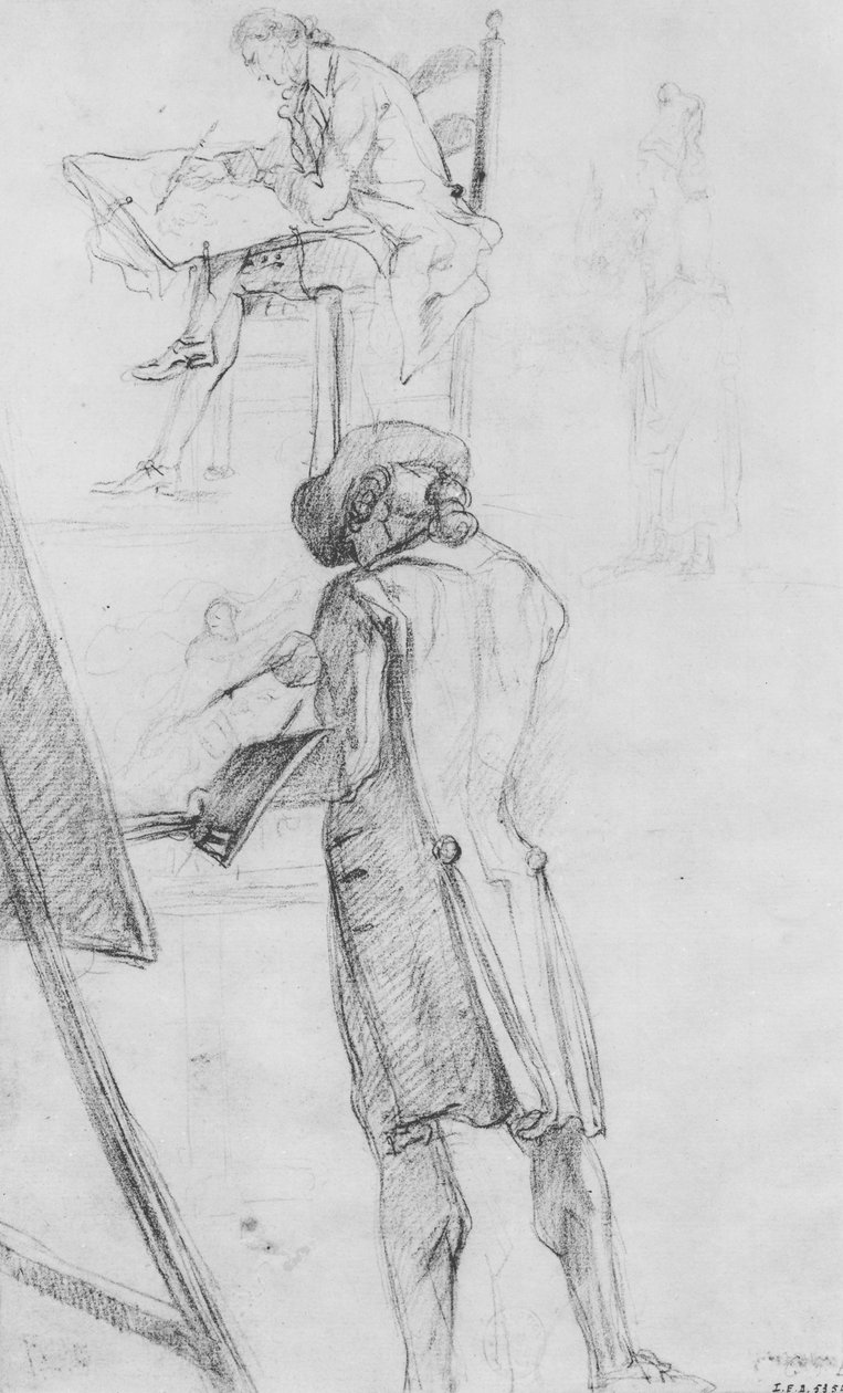 Artista al suo cavalletto e l