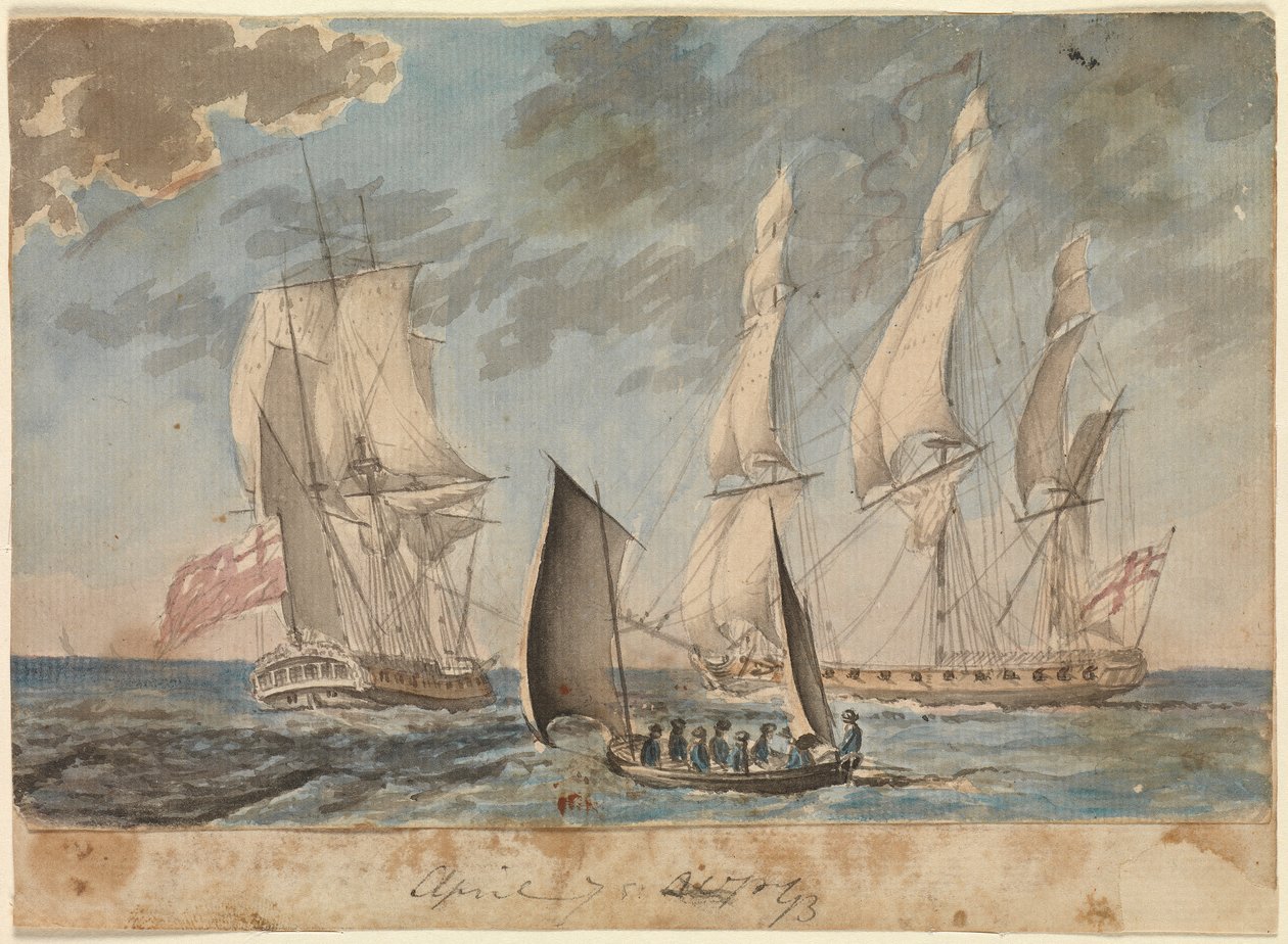 Due piccole fregate della Royal Navy da Gabriel Bray