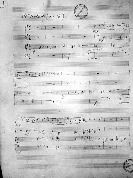 Partitura per quartetto d