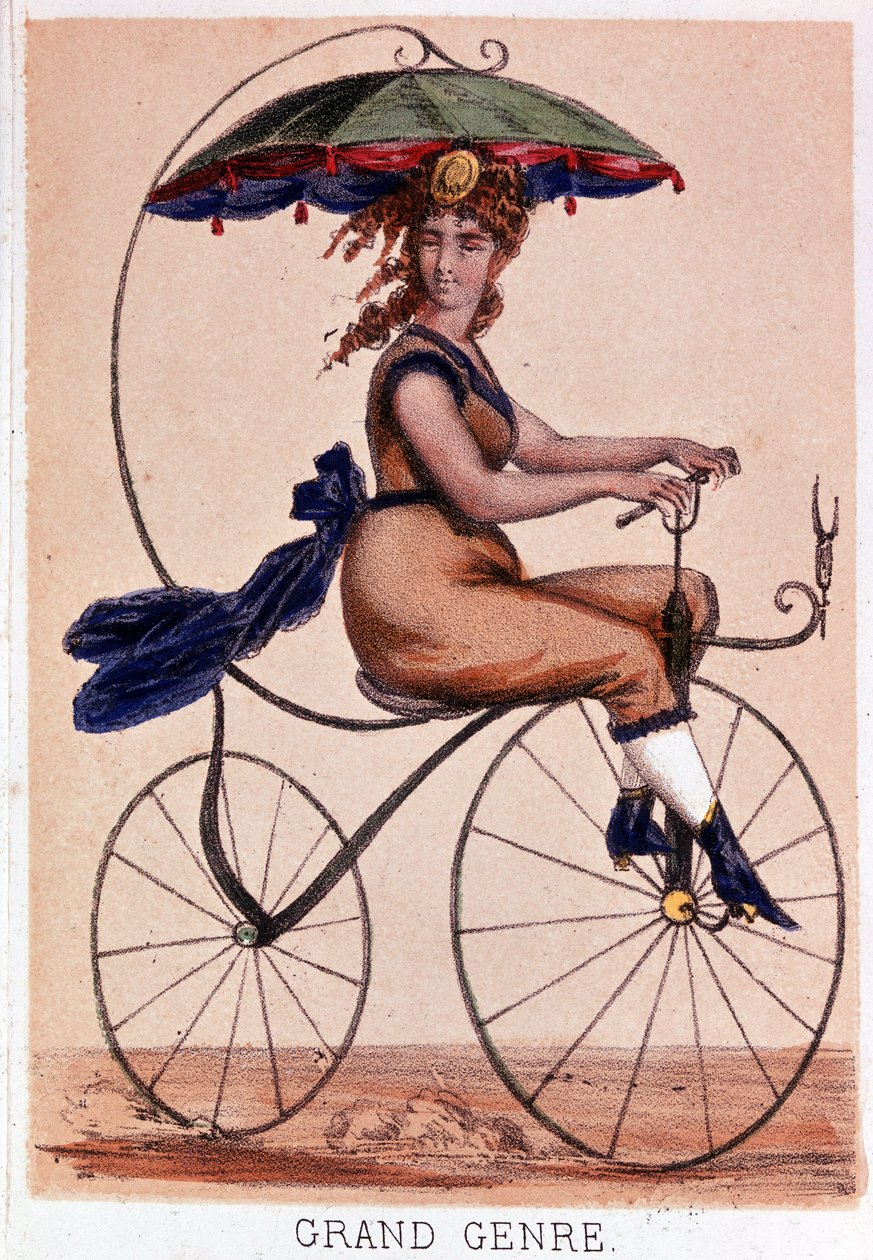 Bici nel 1869: "Grande genere" - litografia di Darlinghe dopo Gosthiaux, Bibl. della città di Parigi. da Gabriel Gostiaux