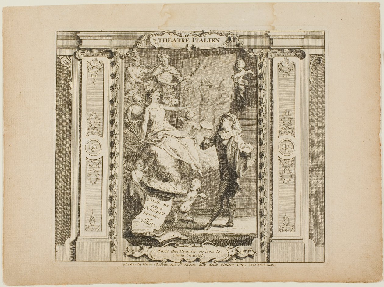 Théatre Italien, frontespizio del Livre de Scenes Comiques da Gabriel Huquier