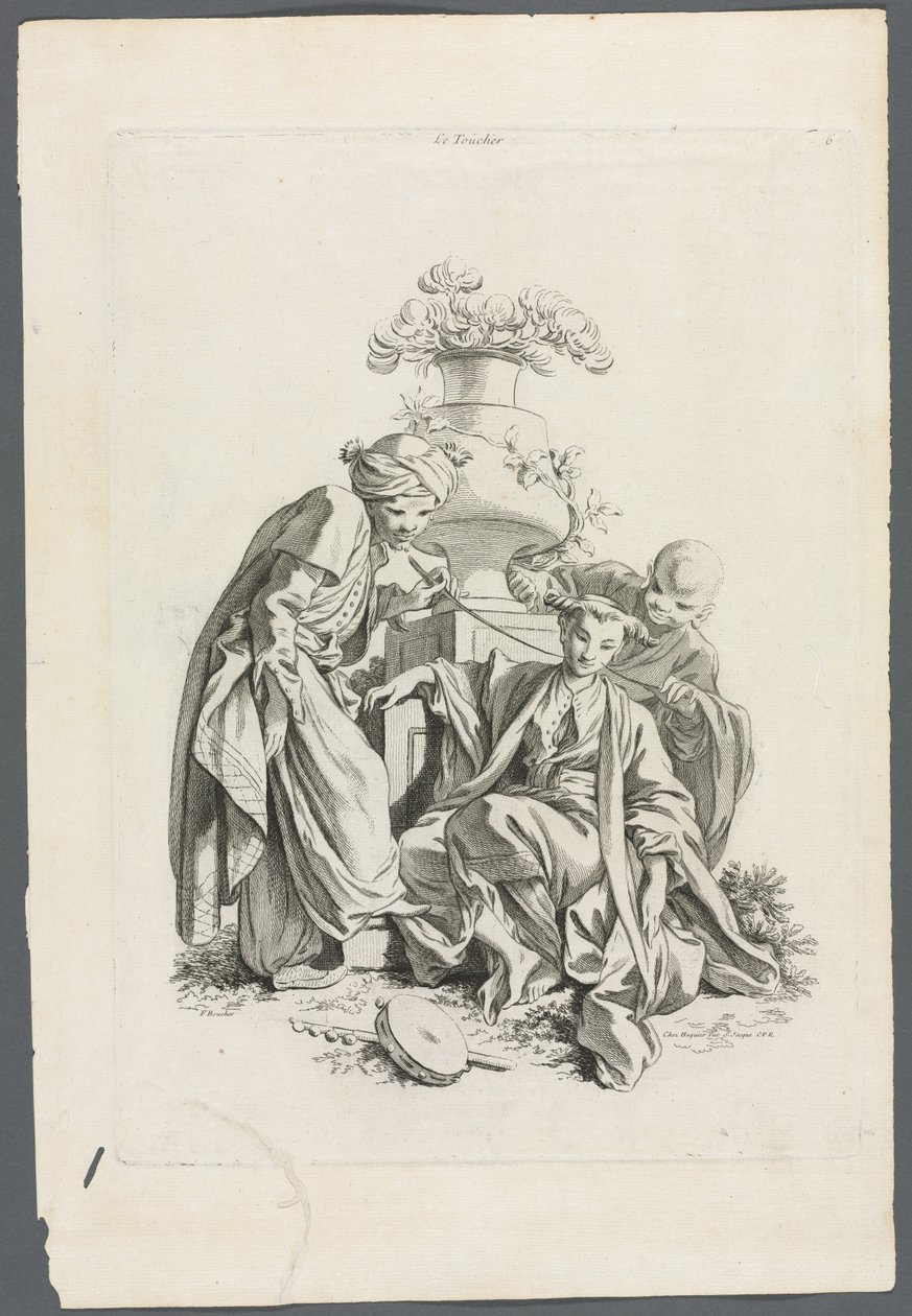 I sensi: tatto dopo Boucher, 1700s da Gabriel Huquier